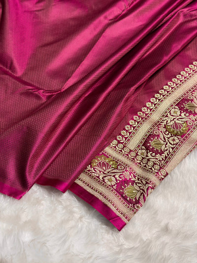 Mustard - Rani Contrast Jamawar Tanchoi Jaal Katan Silk Saree SKTM-18