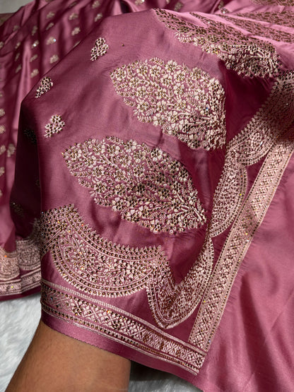 Rani Scallop Mashru Silk with Swarovski work BMS02