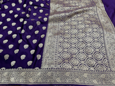 Purple Tree Boota Mashru Silk Saree
