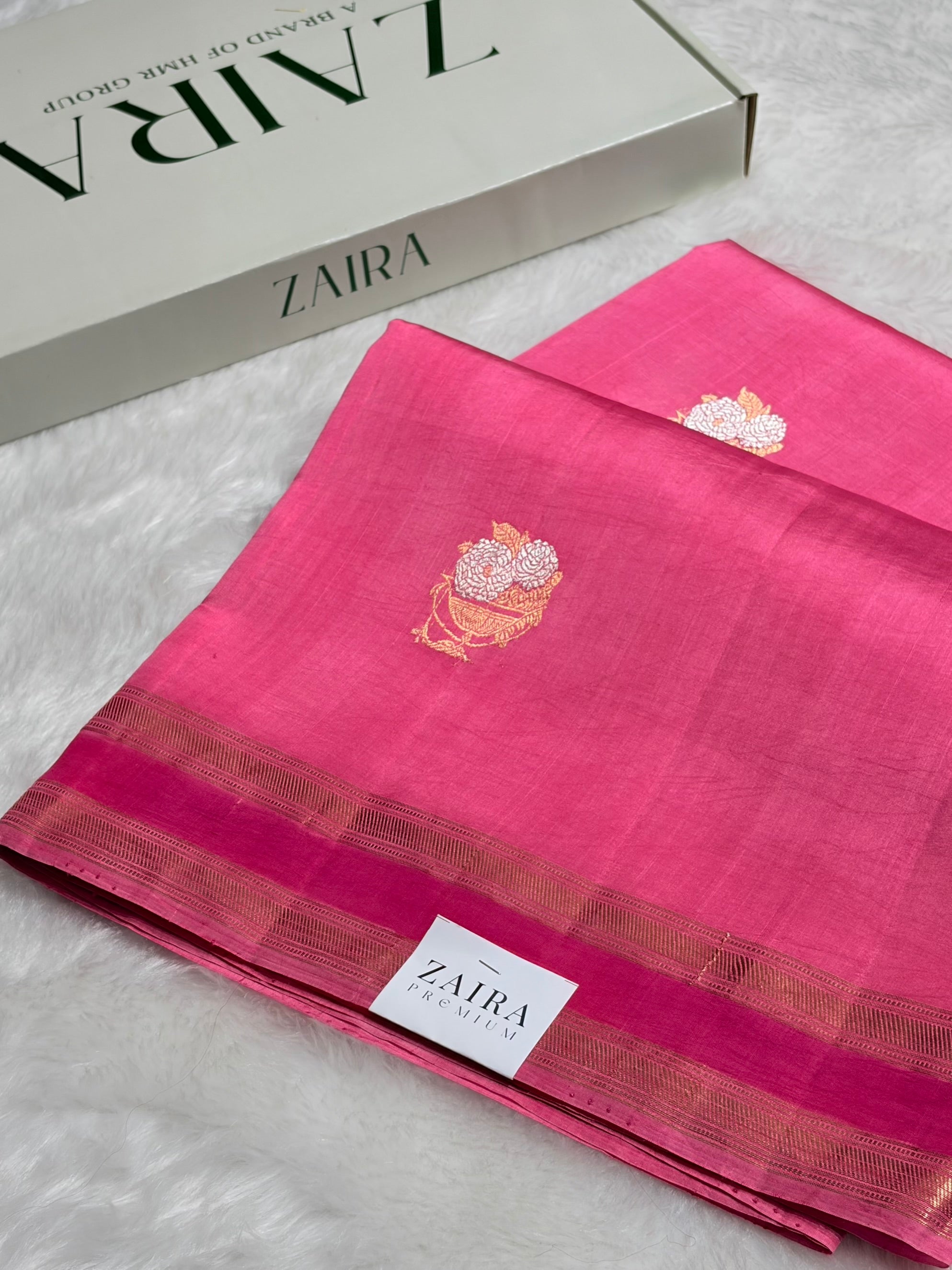 Pink Boota Handwoven Raw Mango Silk RM-29