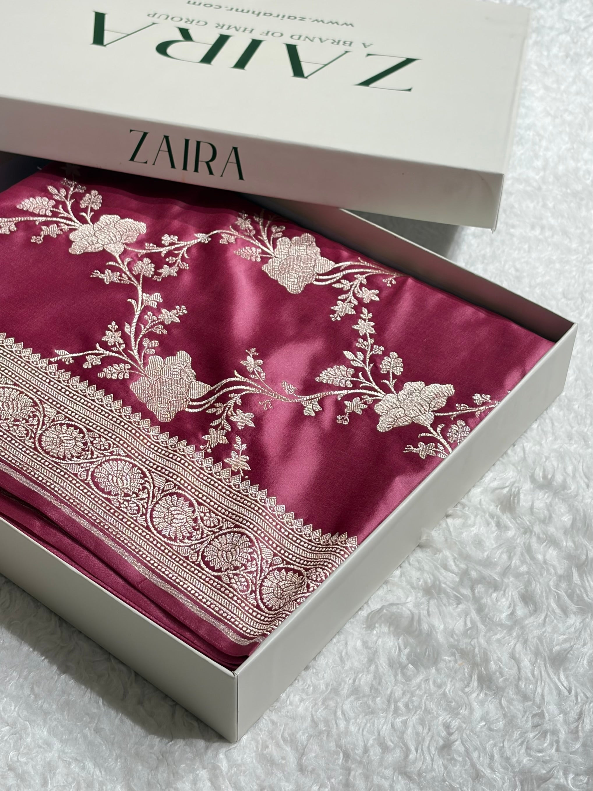 Banarasi Mauve Pink Shades Jaal Mashru Silk Saree MCS63
