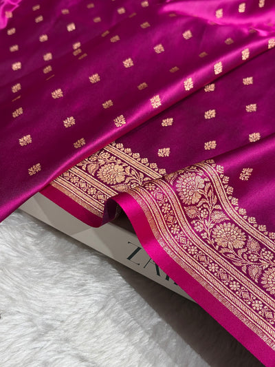 Banarasi Boota Katan Silk Saree In Wine Shades SK03