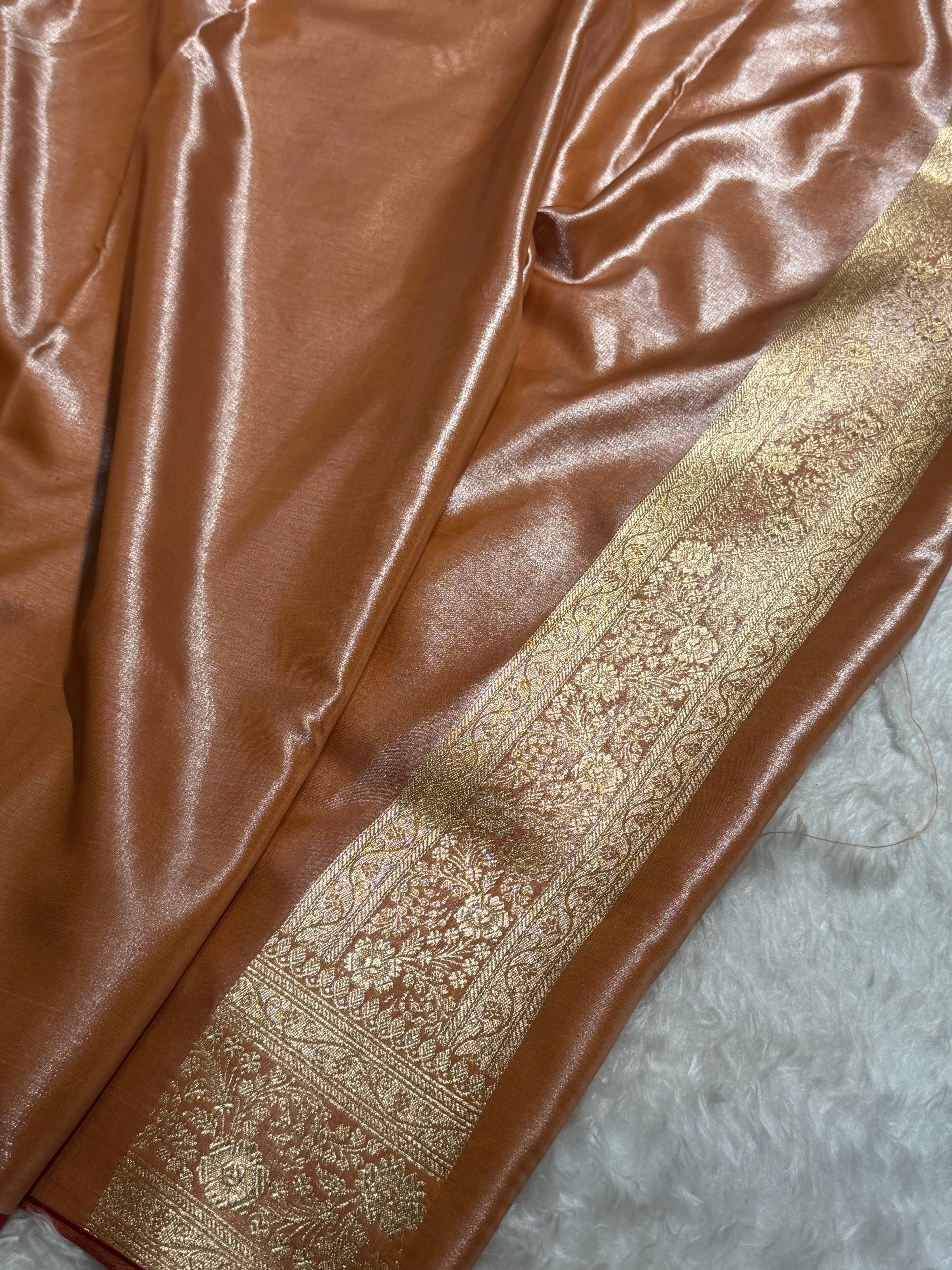 Ultra Light Weight Satin Silk Boota in Copper Shades SS05