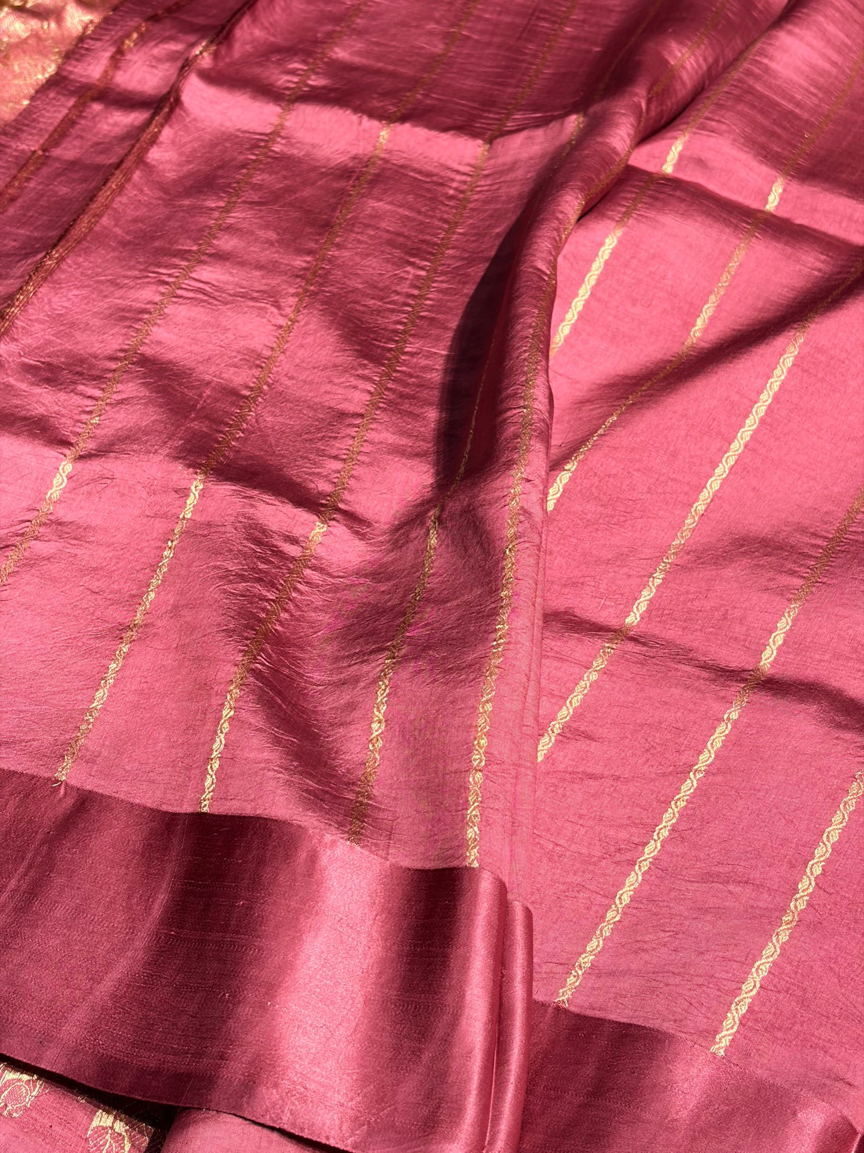 Dusty Peach Shades Meena Boota Handwoven Raw Mango Silk RM-26