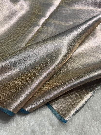 Pastel Blue Tissue Bananasi Floral Pure Tissue Silk Saree PT-57