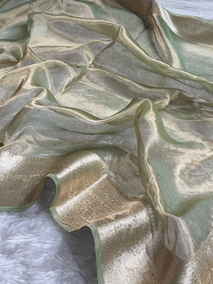 Beige Shades Pure Tissue Silk Saree with Brocade Blouse PT-08