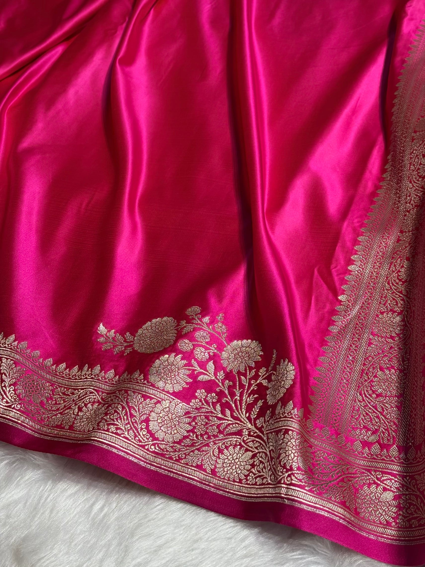 Pink Shades Floral Border Mashru Silk Saree MSM-62