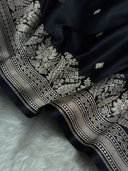 Black Shades Motif Booti Mashru Silk Saree MSM-63