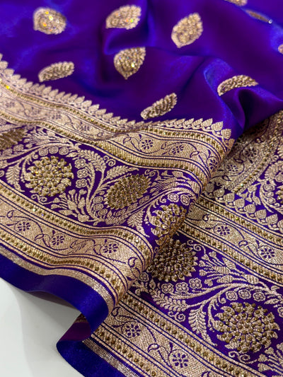 Purple Boota With Swarovski Work BSS03