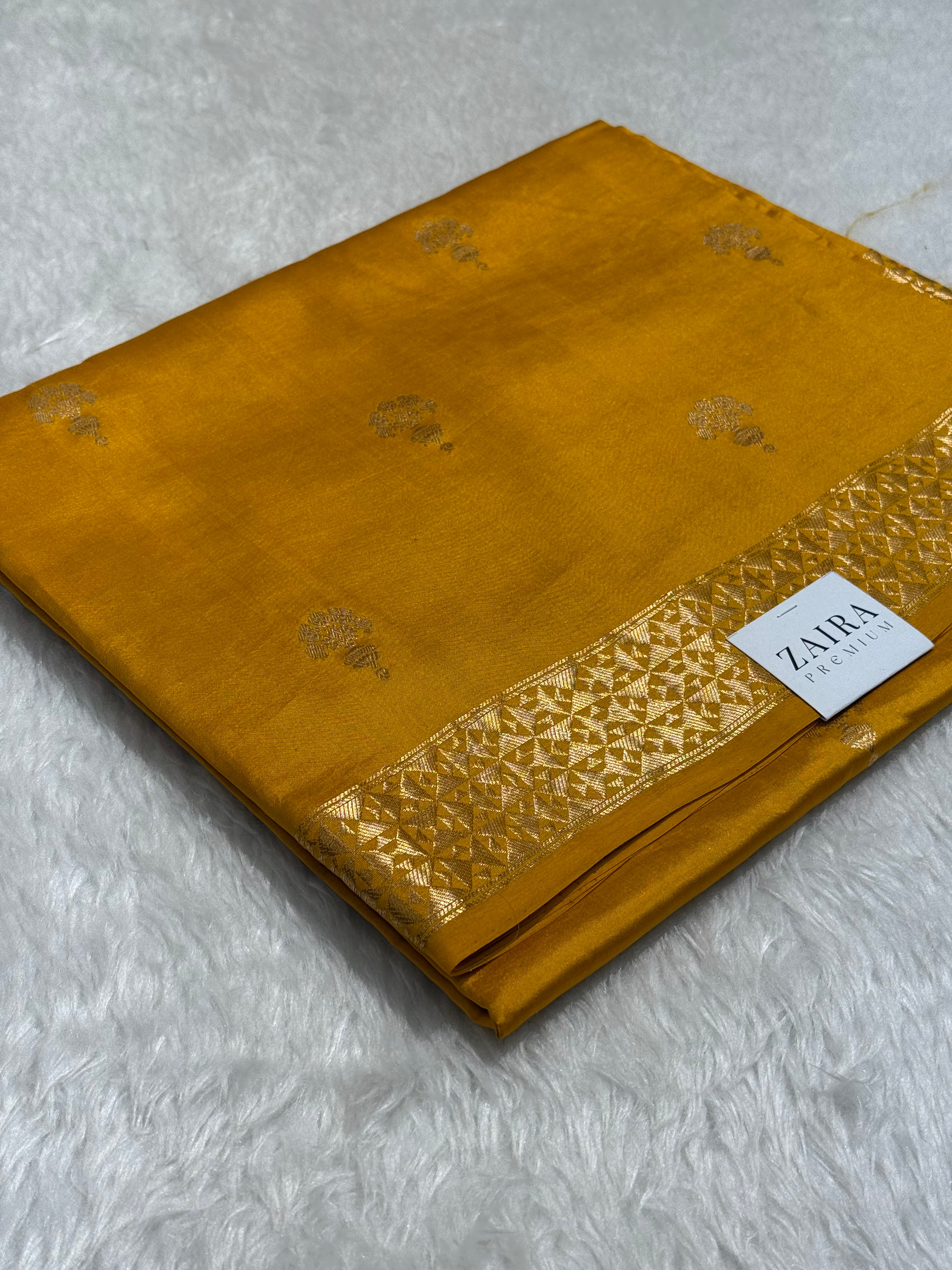 Mustard Yellow Handwoven Paper Mango Silk