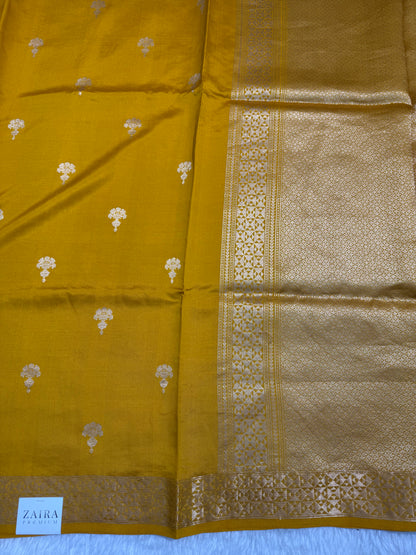 Mustard Yellow Handwoven Paper Mango Silk