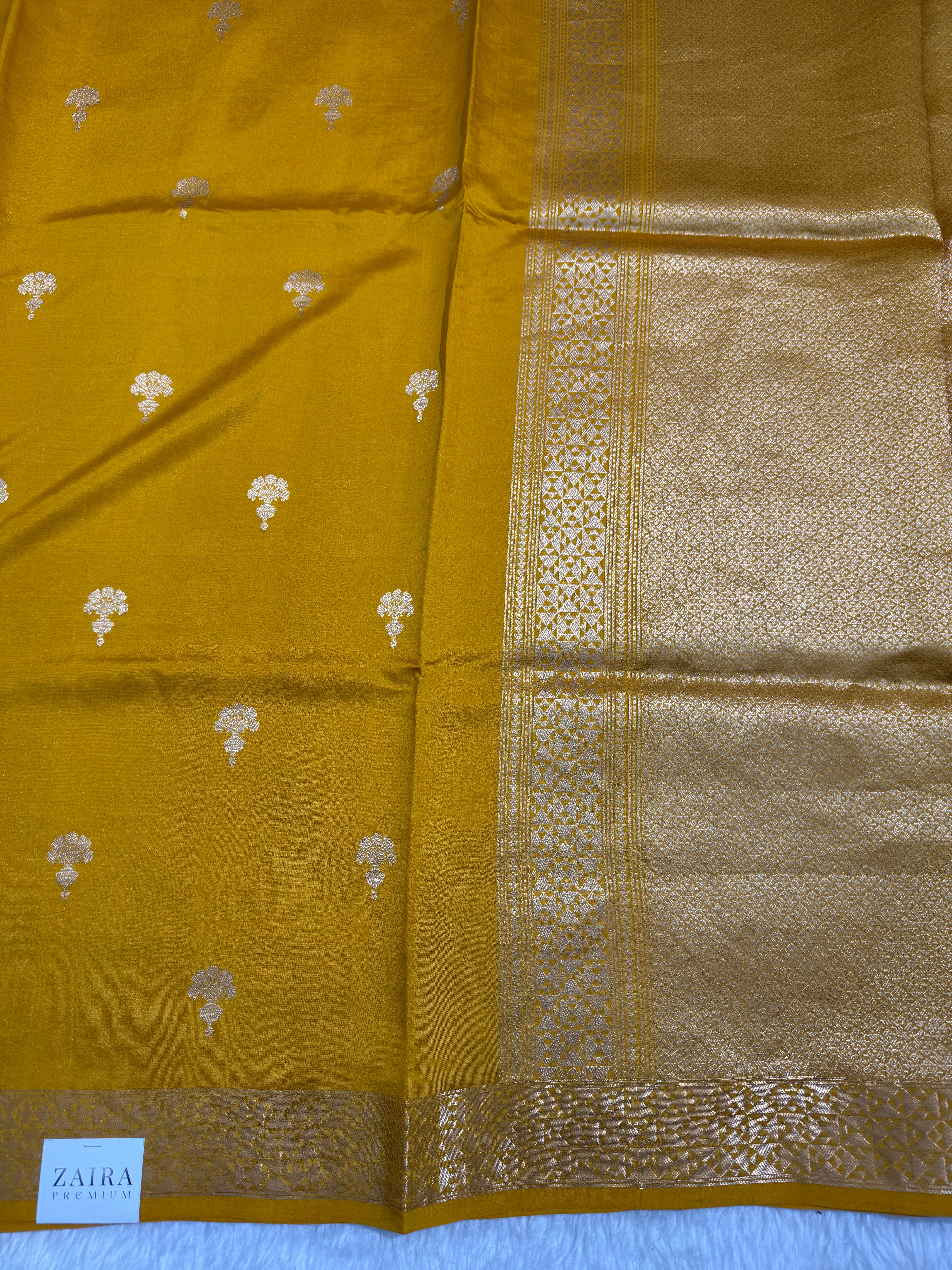 Mustard Yellow Handwoven Paper Mango Silk