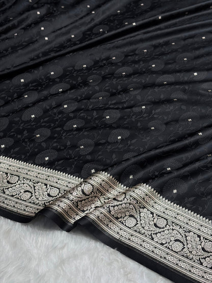 Black Shades Tanchoi Motif Mashru Silk Saree MST-11