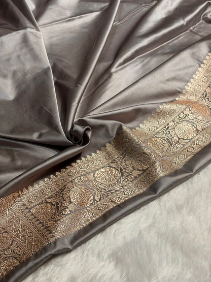 Dusty Gray Shades Booti Mashru Satin Booti  MS05