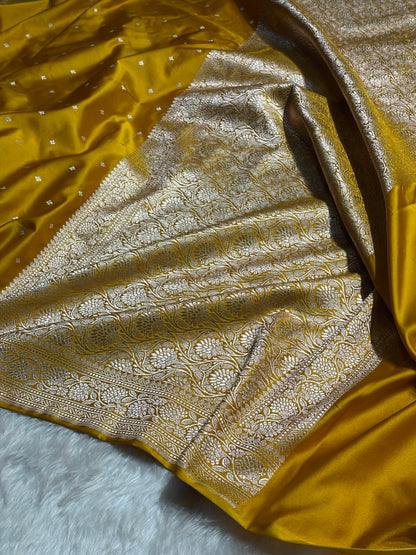 Mustard Shades Booti Mashru Silk Saree MS70