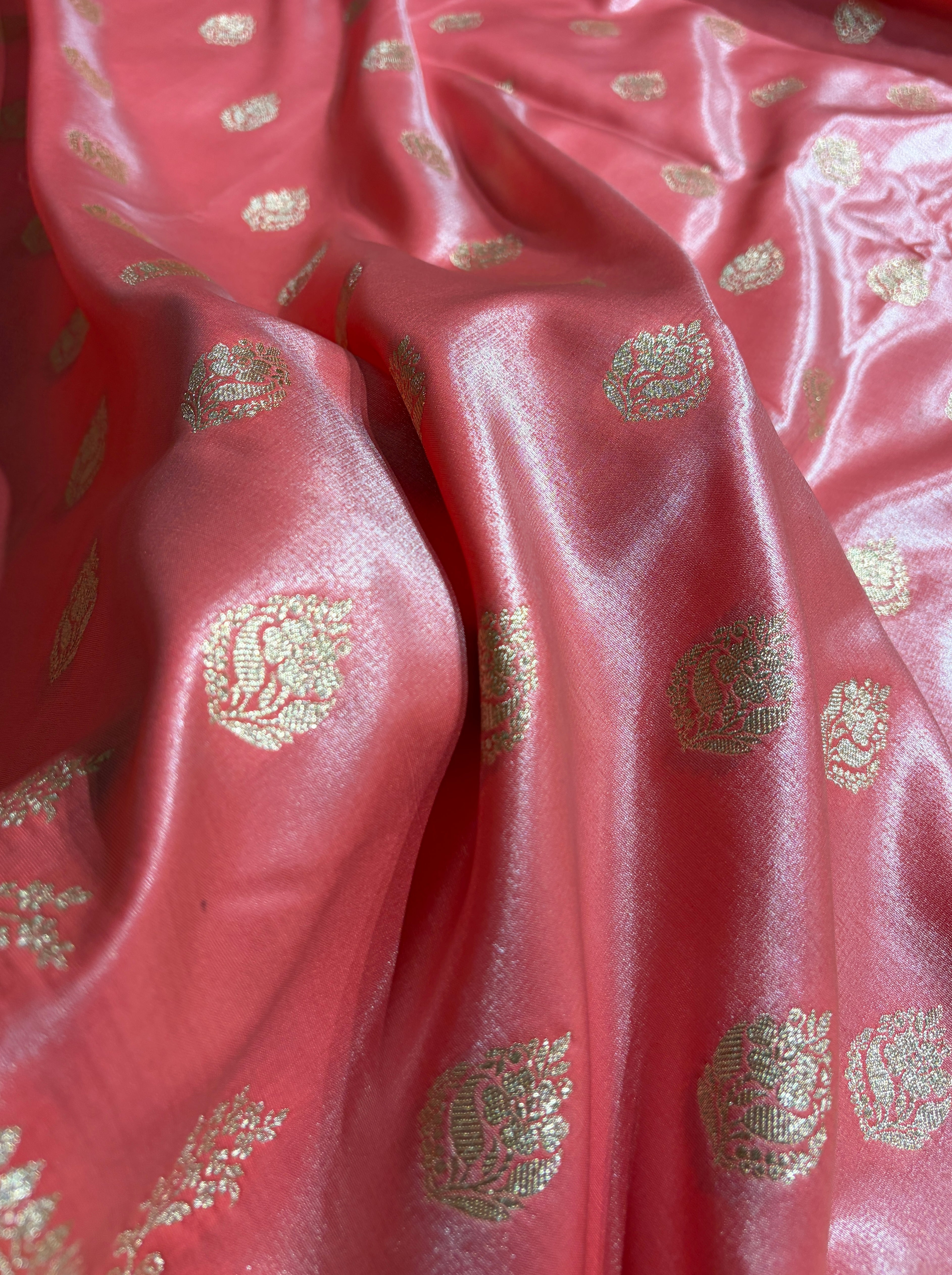 Satin Silk Booti in Baby Pink SS20