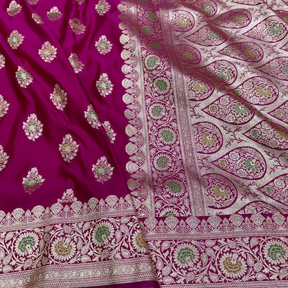 Pink Minakari Mashru Silk Saree