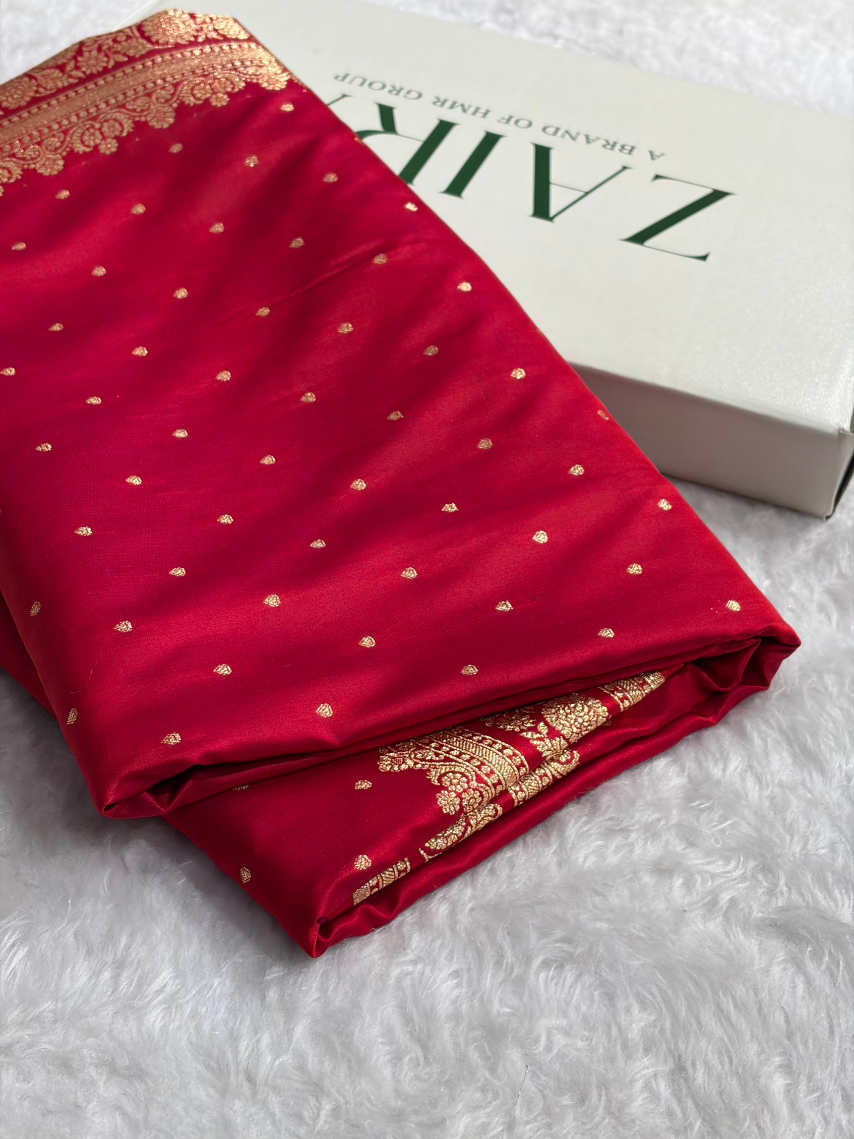 Banarasi Satin Katan Saree in Cross Red Shades SK91