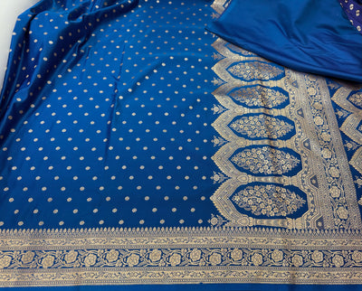 Katan Silk Saree In Blue Shades SK01