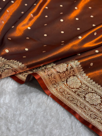 Satin Silk Dot Booti in Cross Rust Shades SS08