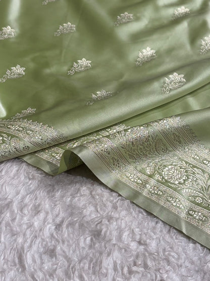 Tusser Shades Banarasi Boota Pattern Floral Mashru Silk Saree MSM-120