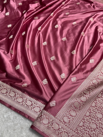 Mauve Copper Pink Boota Mashru Silk Saree MCS25