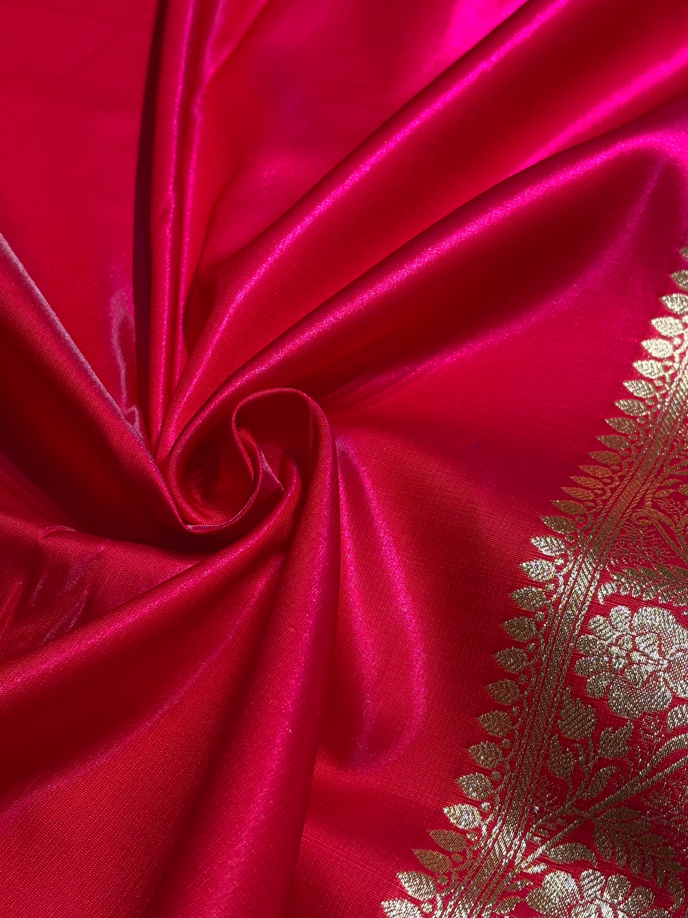 Satin Silk Saree Booti Motif in Reddish Pink Shades SS20