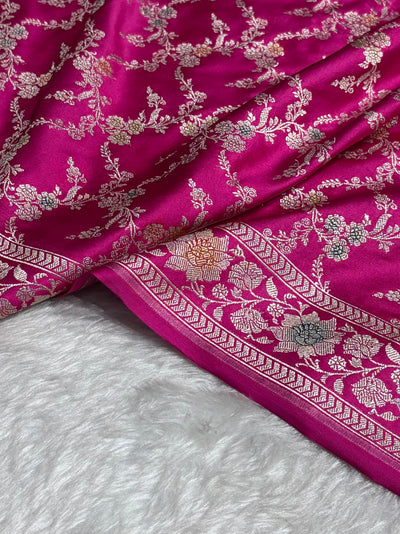 Baby Pink Shade Banarasi Minakari with Jaal Pattern Mashru Silk Saree MCS56