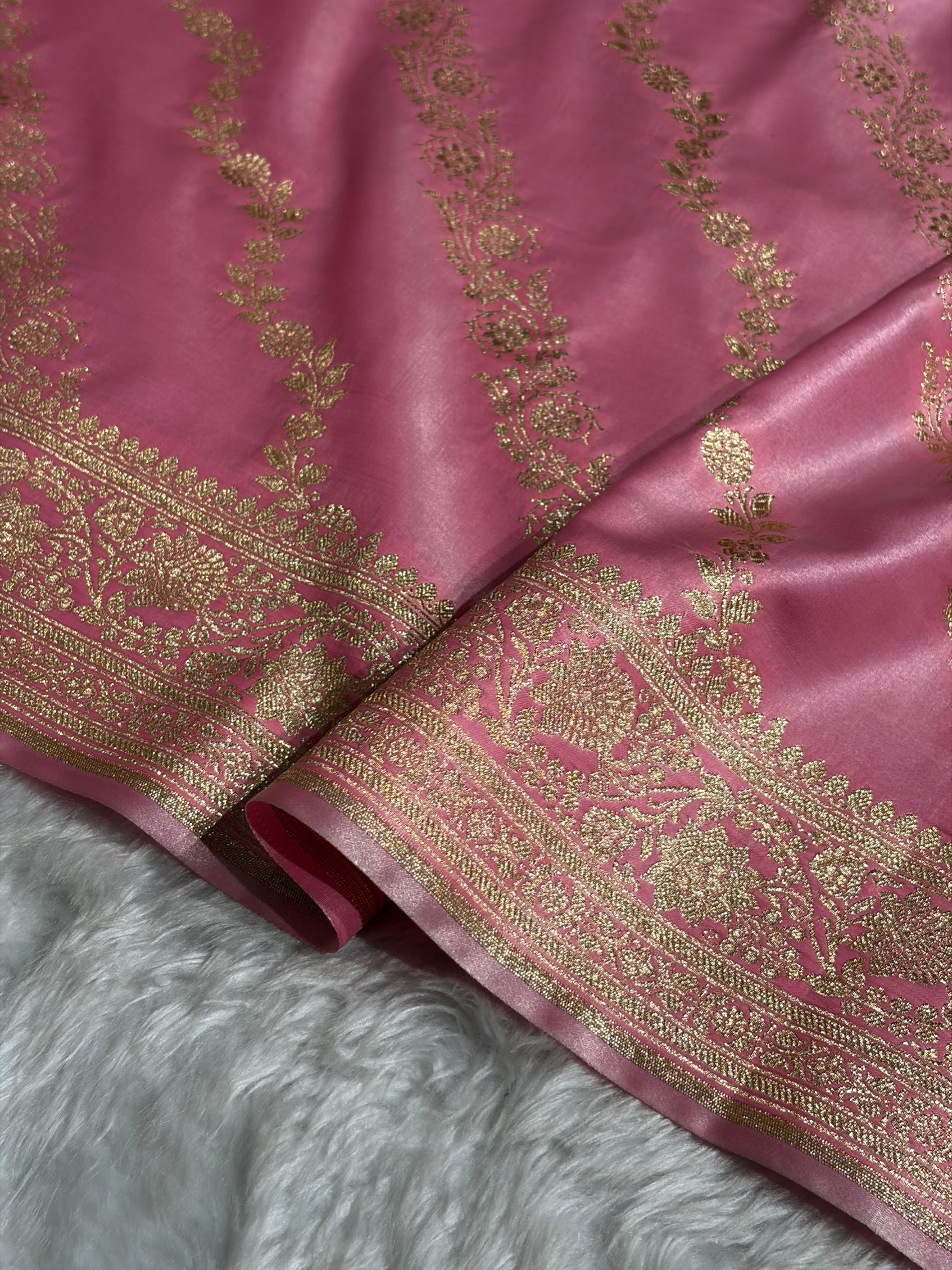 Ultra Light Weight Satin Silk Baby Pink Cross SS10