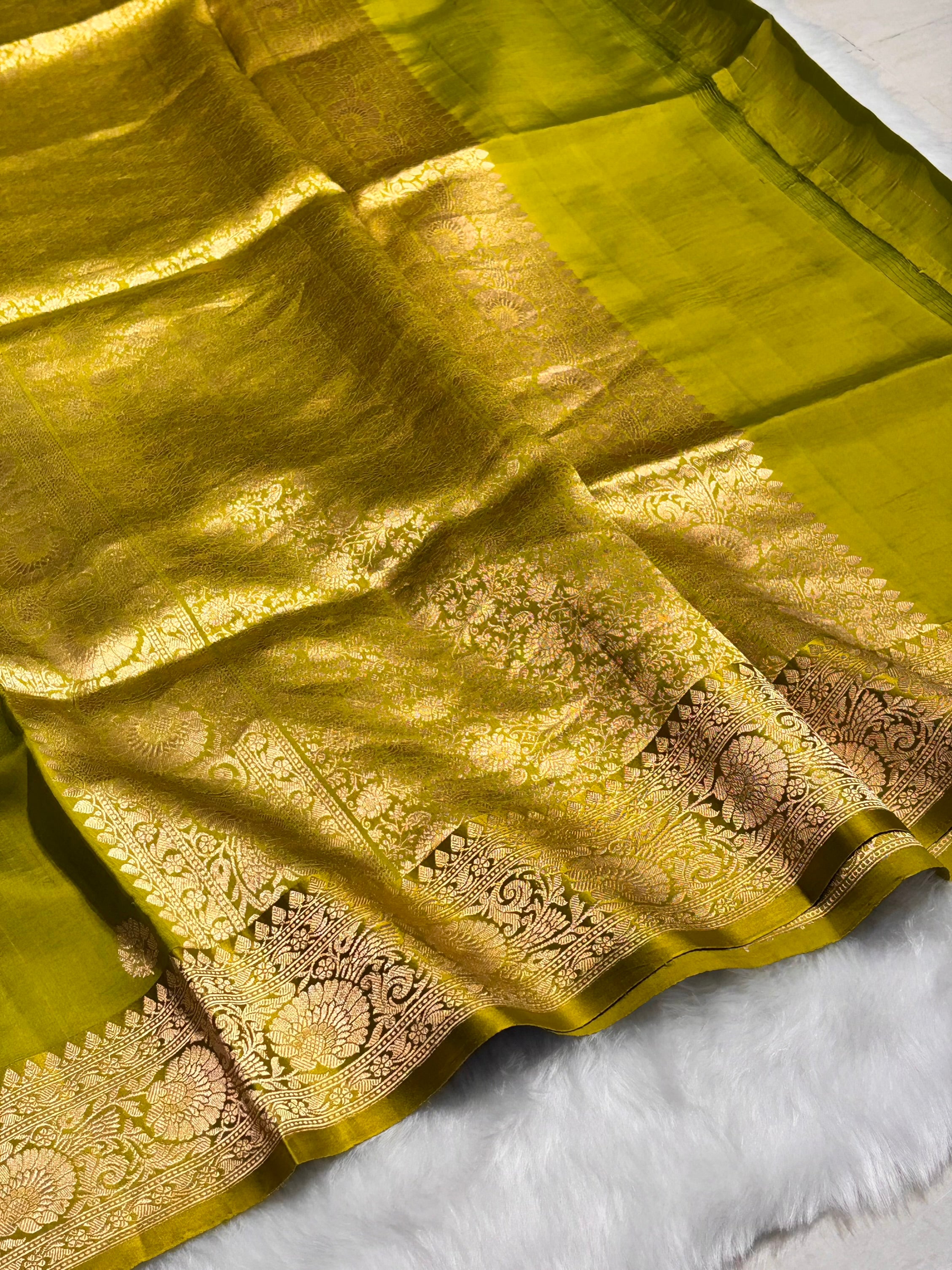 Liril Mehendi Boota Handwoven Raw Mango Silk RM-32