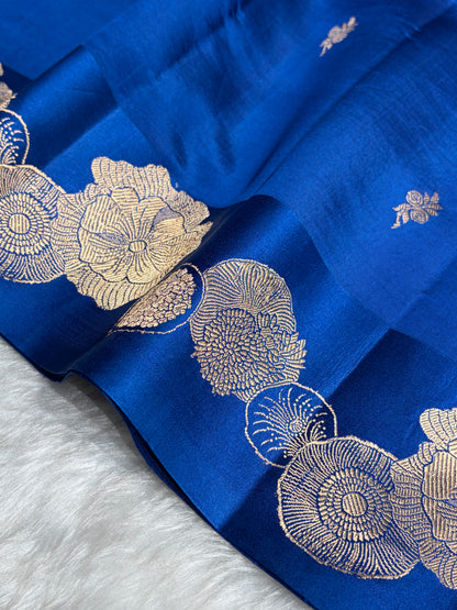 Royal Blue Shades Handwoven Pure Raw Mango Silk RM-61