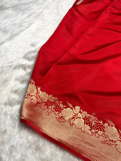 Red Shades Handwoven Pure Raw Mango Silk RM-55