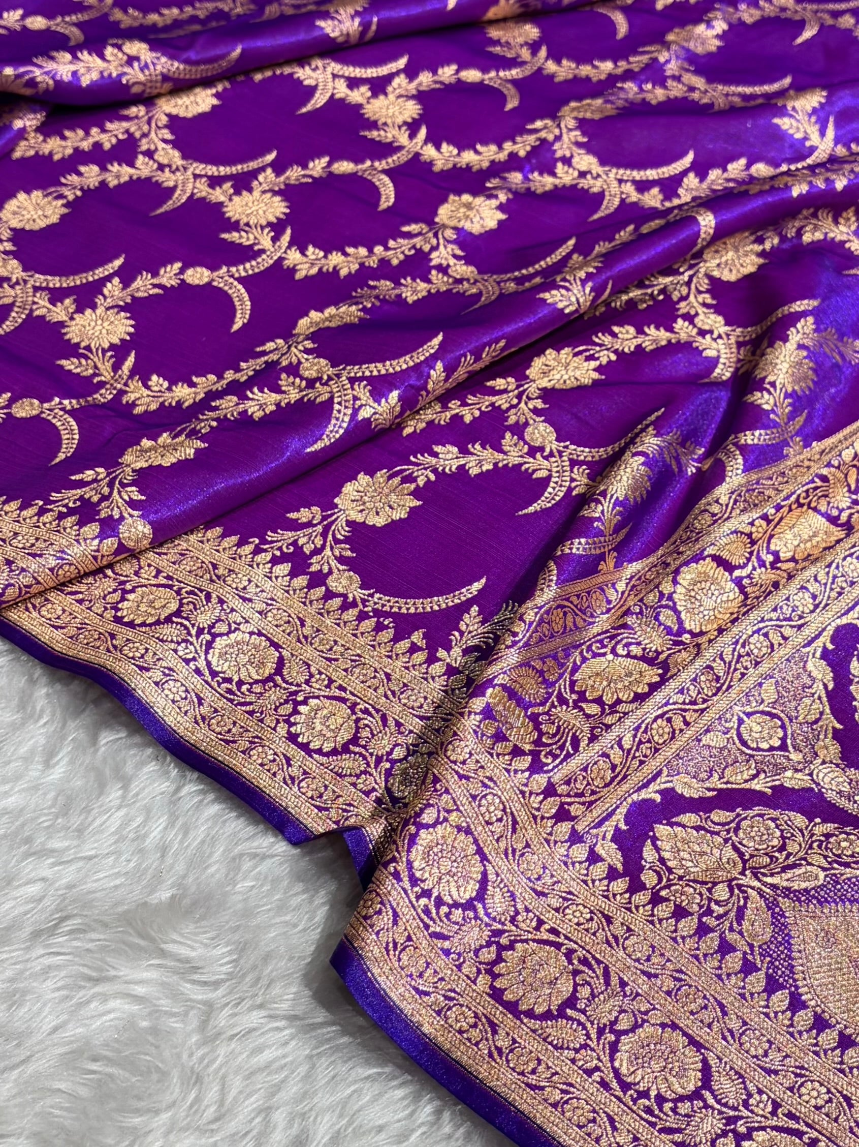 Satin Silk Banarasi Jaal In Purple Shades SS18