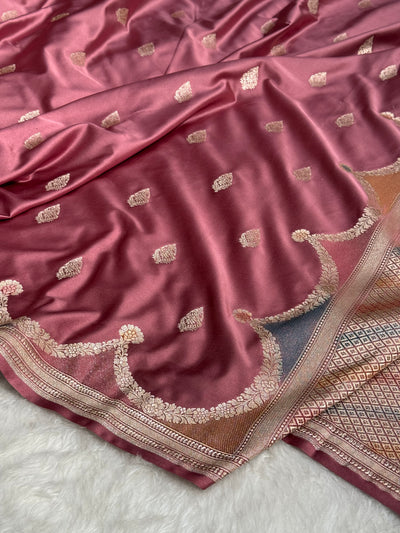 Mauve Scallop Mashru Silk Saree MCS20