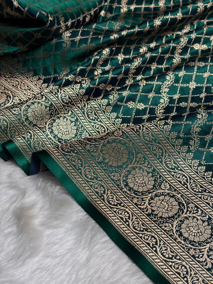 Peacock Banarasi Brocade Soft Katan Silk Saree SKB-01