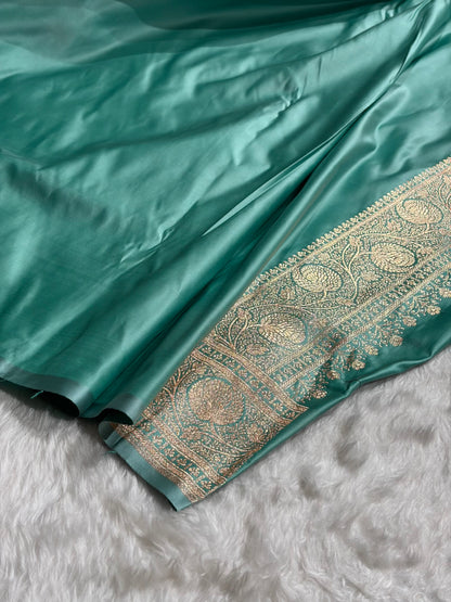 Lavender- Sea Green Banarasi Boota Katan Silk Saree SKM29