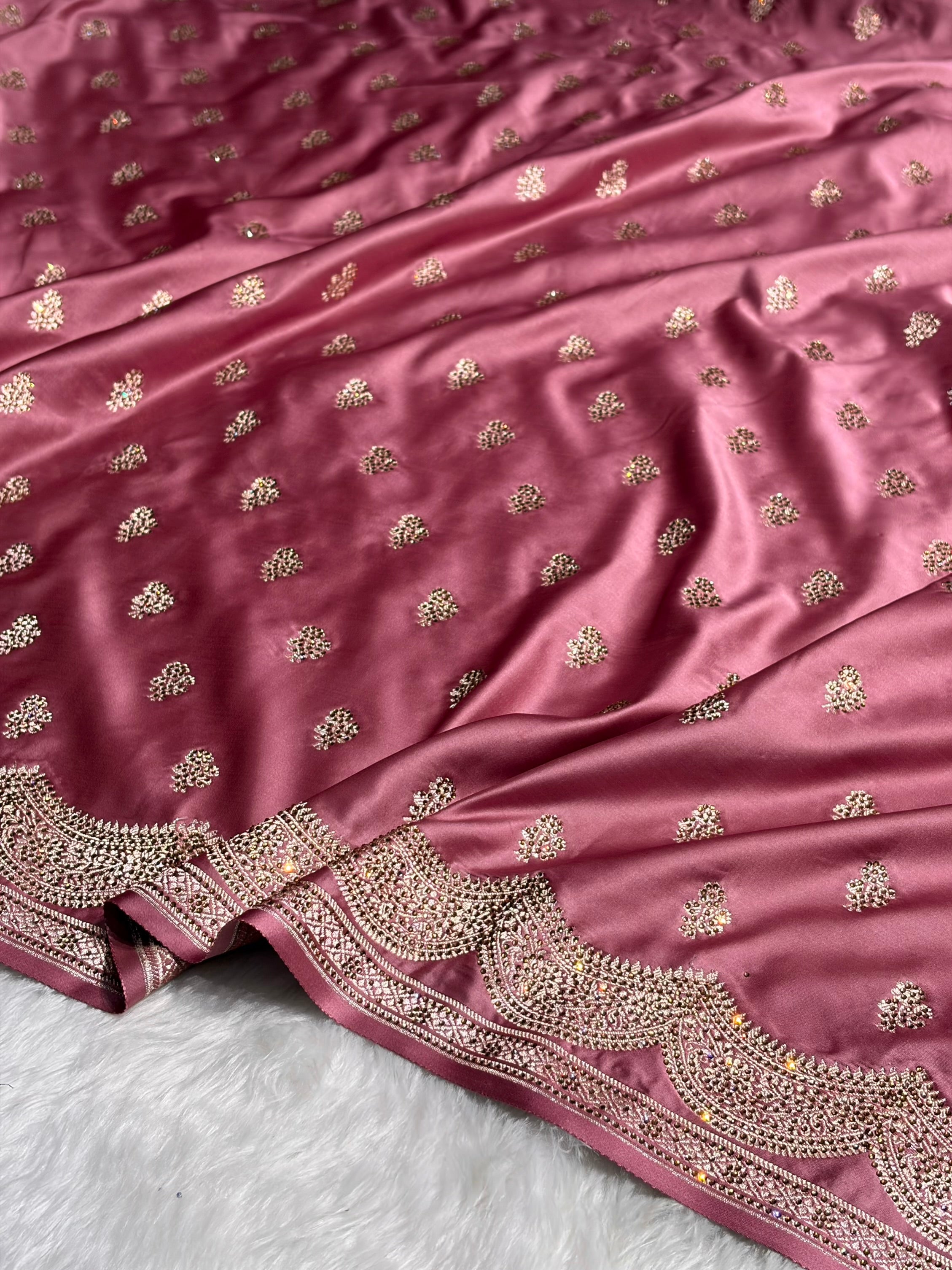 Rani Scallop Mashru Silk with Swarovski work BMS02