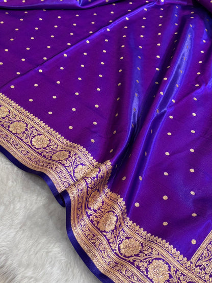 Satin Silk Dot Booti in Purple Shades SS08