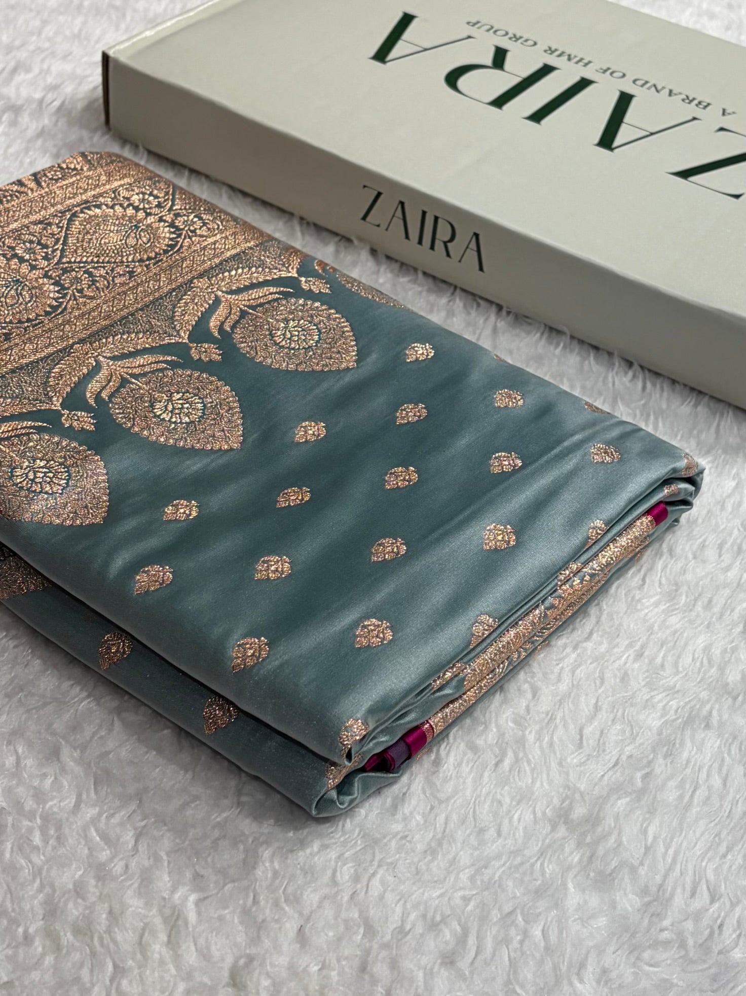 Banarasi Turquoise Shades booti Katan Silk saree SK10
