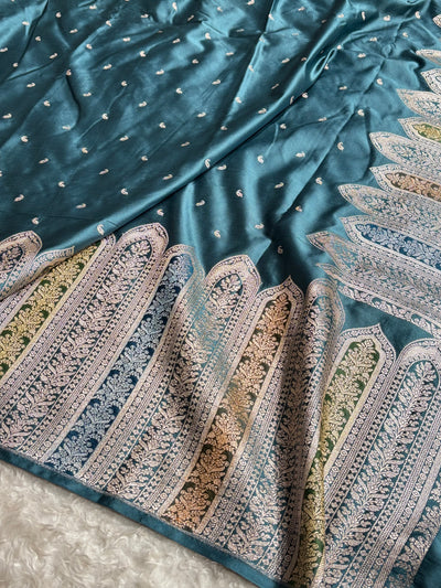 Skirt Border Rama Shades With Minakari Skirt Mashru Silk Saree MCS13