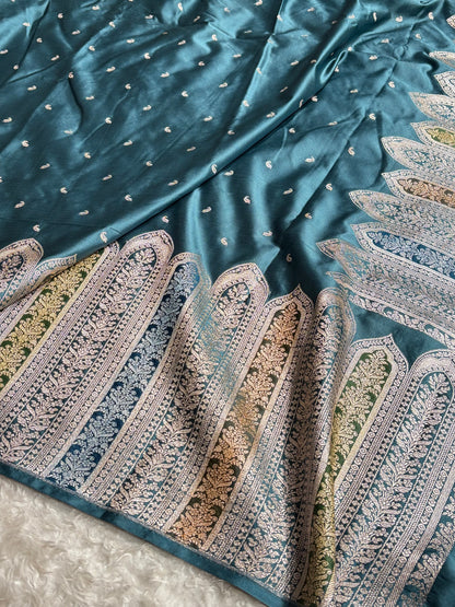 Skirt Border Rama Shades With Minakari Skirt Mashru Silk Saree MCS13