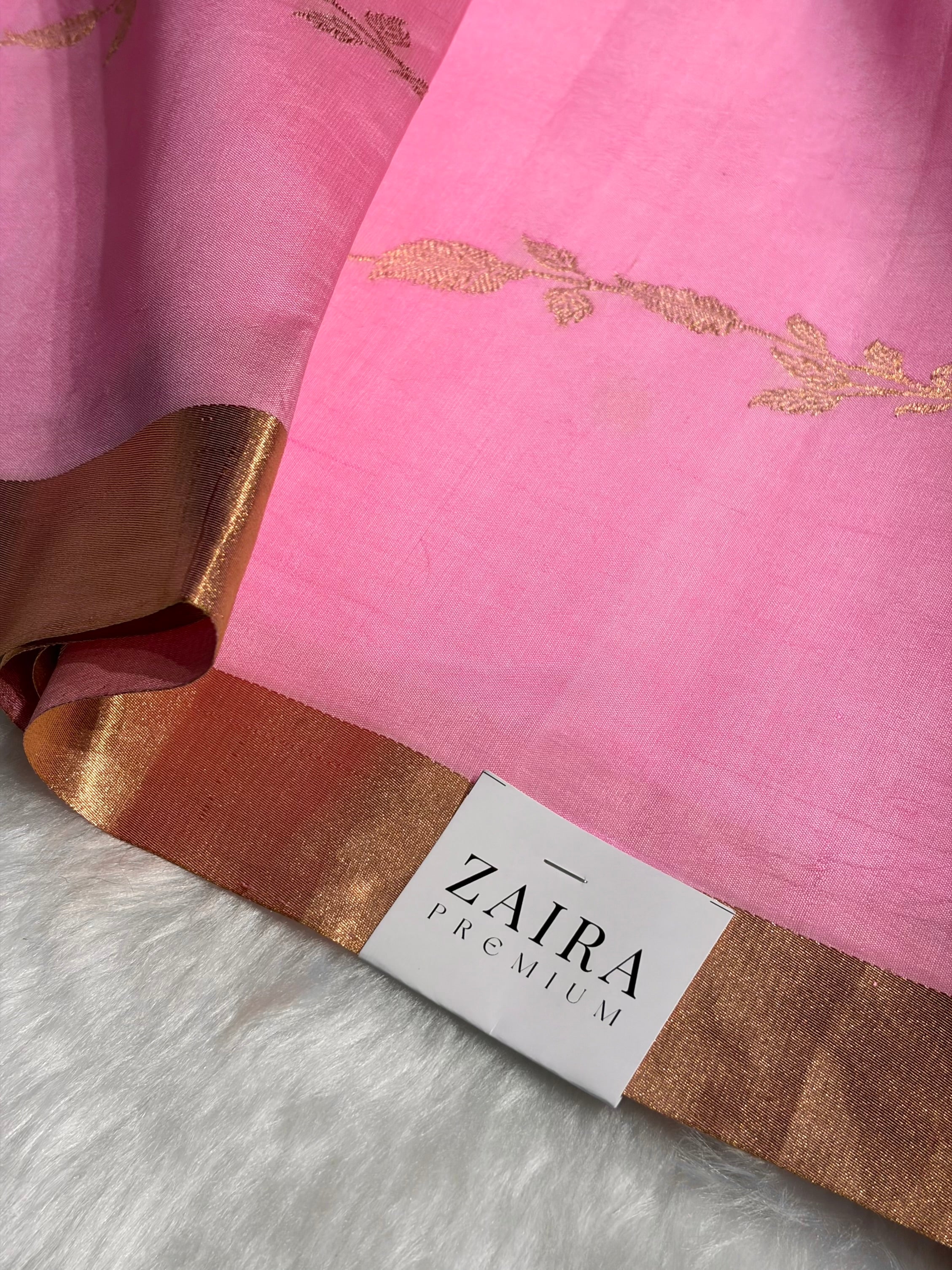 Baby Pink Shades Handwoven Pure Raw Mango Silk RM-39