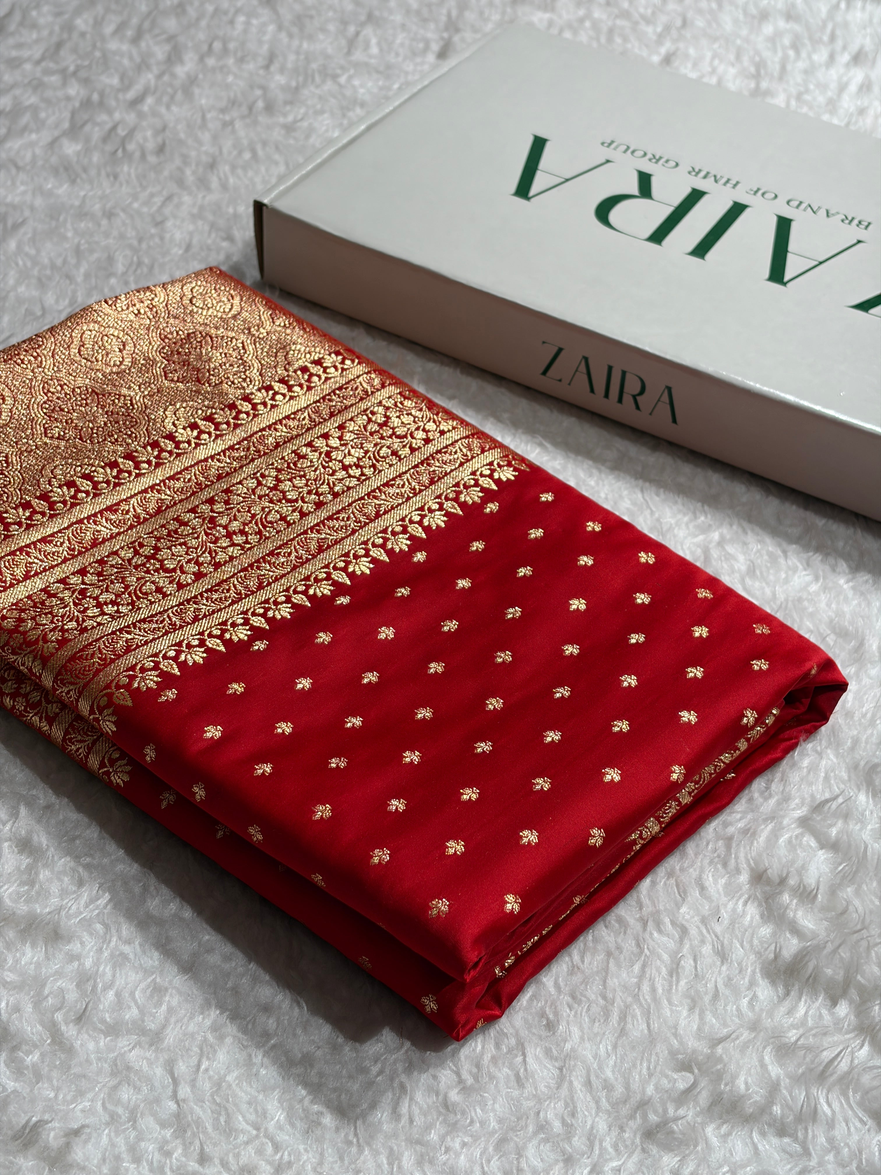 Banarasi Satin Katan Saree in Dark Red Shades SK88
