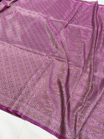 Magnetic Rani Shade With Tanchoi Jamawar Pattern Mashru Silk Saree