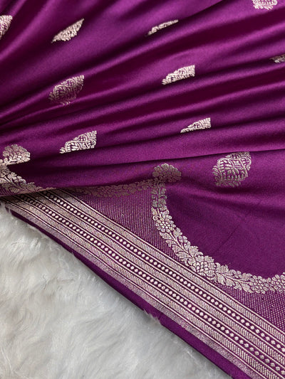 Purple Shades Scallop Mashru Silk Saree MCS20