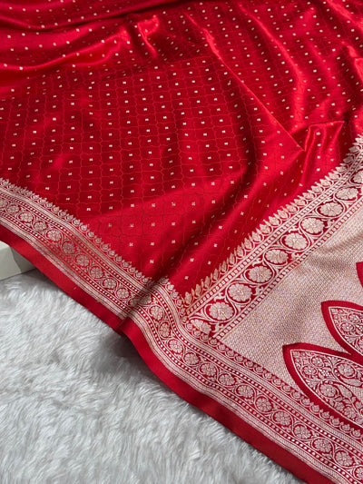 Dark Red Shades Tanchoi Motif Mashru Silk Saree MST-13