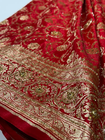 Bridal Red Jaal with Ari and Stone BSS13