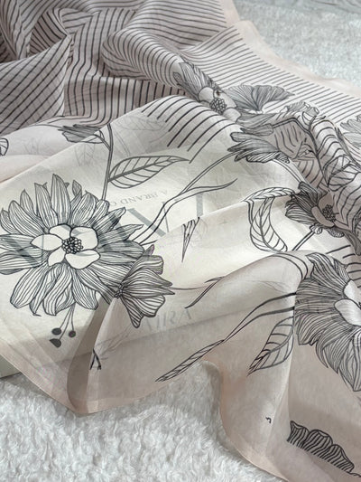 Beautiful Organza with Pastel Multicolor Florals POP15
