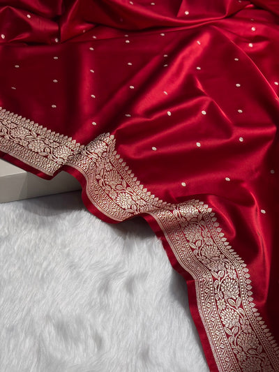 Maroon Shades Banarasi Booti Mashru Silk Saree MCS65