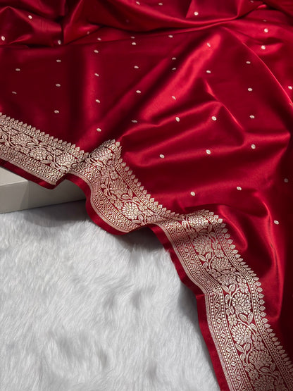 Maroon Shades Banarasi Booti Mashru Silk Saree MS65